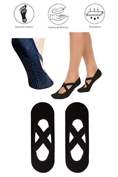 marufshop Чорапи за йога, пилатес, фитнес, танци и спорт с неплъзгаща се подметка от 2 части