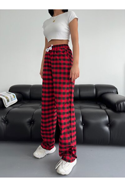 FAM Pantaloni de sport unisex în carouri