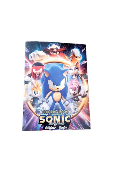 şahane parti Sonic Coloring Book 3-Pack (Coloring, Sticker, Back Cover Mask)