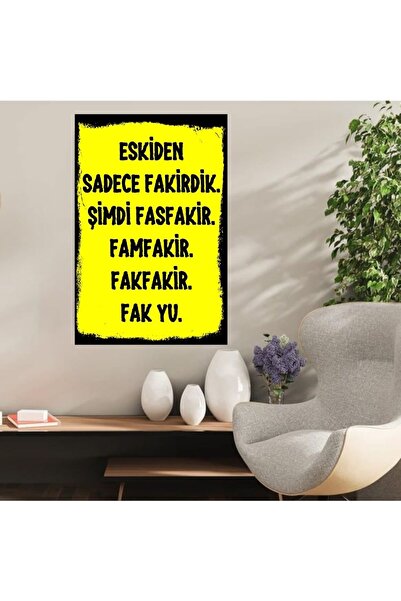 DURUSOY Ξύλινη ρετρό αφίσα από MDF, Αστεία ατάκες, Γραφές τοίχου, Τοπίο, Ιστο...