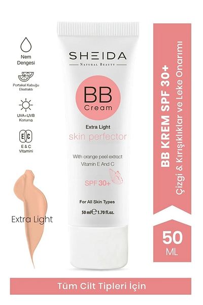 Sheida Extra Light Bb Cream - Perfect Coverage, Wrinkle Tone Equalizer, Spf30 Matte Cream