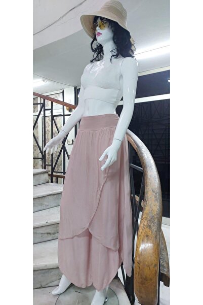 Bohem Stil Γυναικείο ασύμμετρο μεταξωτό παντελόνι Shalwar