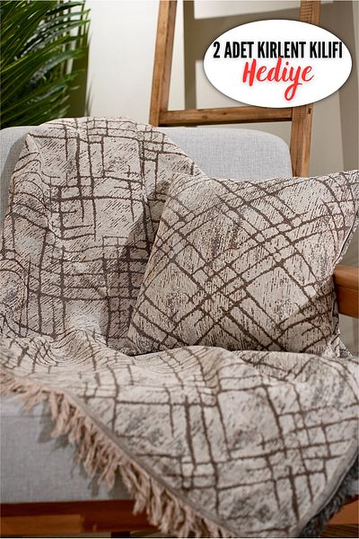 Rell Home غطاء أريكة فاخر مضاد للانزلاق مصنوع من القطن بنسبة 100% |   غطاء متعدد الأغراض |   2 قطعة غطاء وسادة مقاس 40x40 سم