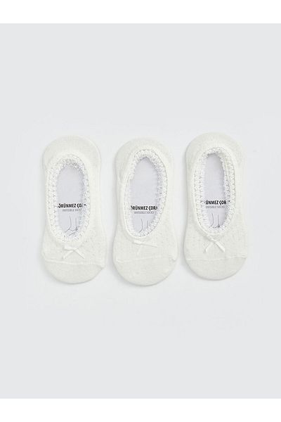 LC Waikiki Lcw Dream Ecru Ribbon Detailed Ballerina Socks 3 Pack