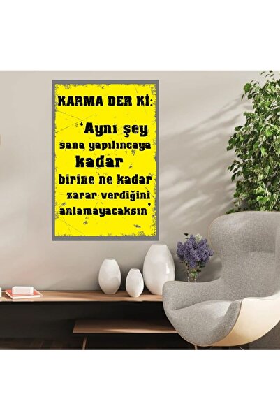 DURUSOY Ξύλινη ρετρό αφίσα από MDF, Αστεία ατάκες, Γραφές τοίχου, Τοπίο, Ιστο...