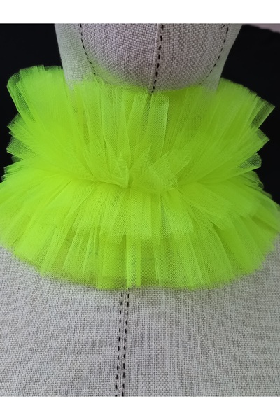 es moda shop Isabella cosplay&party βολάν λαιμού νέον κίτρινο