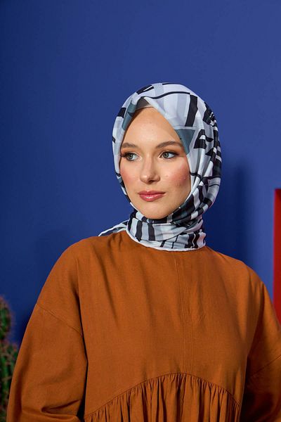 İpekhan İpekhan New Collection - Μαλακό κασκόλ, Μαύρο ανοιχτό γκρι 1208-07