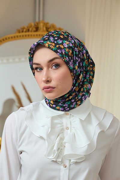 İpekhan Summer Luminance Collection Μαλακό Φουλάρι Βιολετί Μαύρο 1191-11