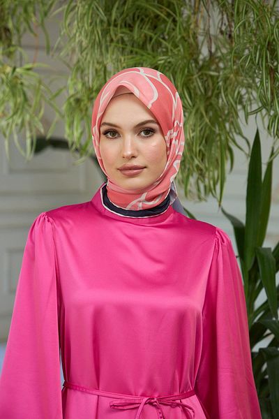 İpekhan Μαλακό κασκόλ Salmon Black Summer Shine Collection - 1188-09