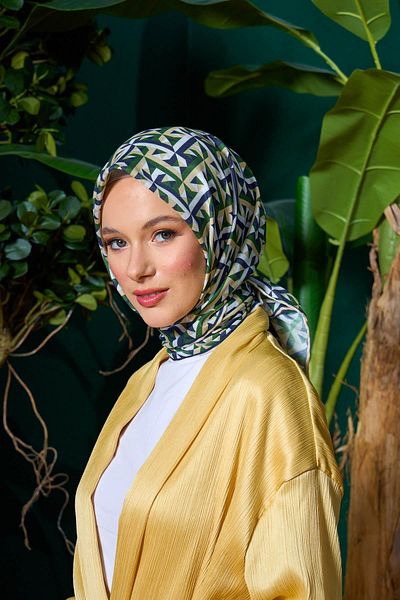 İpekhan Μαλακό κασκόλ Marrakech Collection Khaki Purple 1203-15