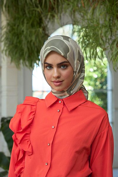İpekhan Μαλακό κασκόλ Khaki Stone Summer Sparkle Collection - 1188-01