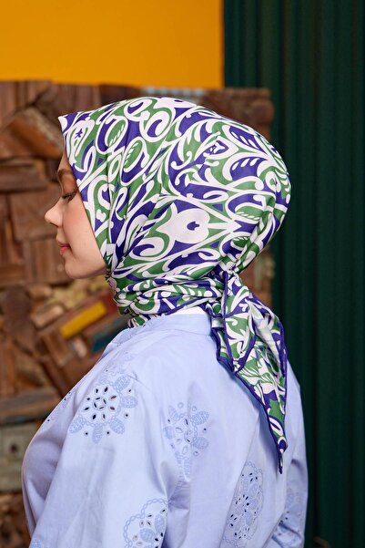 İpekhan Marrakech Συλλεκτικό Μαλακό Κασκόλ Μωβ Πράσινο 1195-07