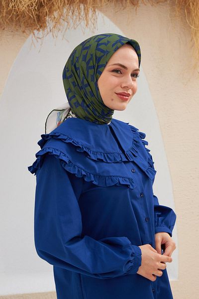 İpekhan Eva Pattern Κασκόλ Πράσινο 1132-08