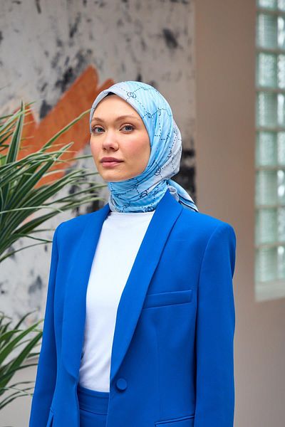 İpekhan Harmony Collection Soft Scarf Blue 1176-11