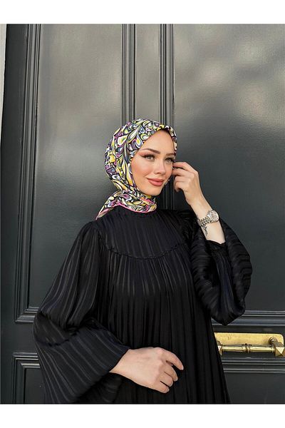 İpekhan Relax Ebruli Soft Scarf Green Black 1147-03