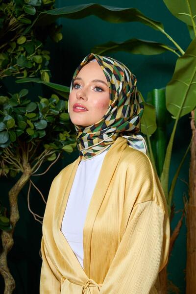 İpekhan Marrakech Συλλεκτικό Μαλακό Κασκόλ Μαύρο Πεύκο Πράσινο 1205-05