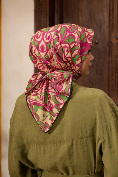 İpekhan Μαλακό κασκόλ Marrakech Collection Ροζ Πράσινο 1195-13