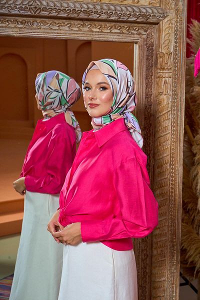 İpekhan Marrakech Συλλεκτικό Μαλακό Κασκόλ Salmon Lilac 1199-04