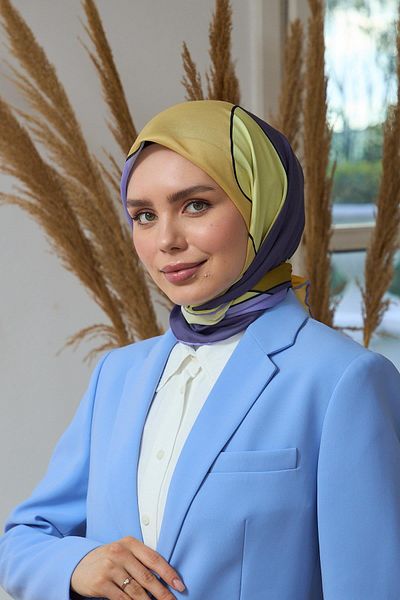 İpekhan Μαλακό κασκόλ Mustard Anthracite Summer Shine Collection - 1190-15