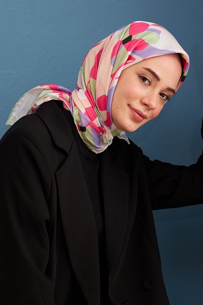 İpekhan Μοντέλο μαντήλι από βαμβακερή βισκόζη Daphne Pink