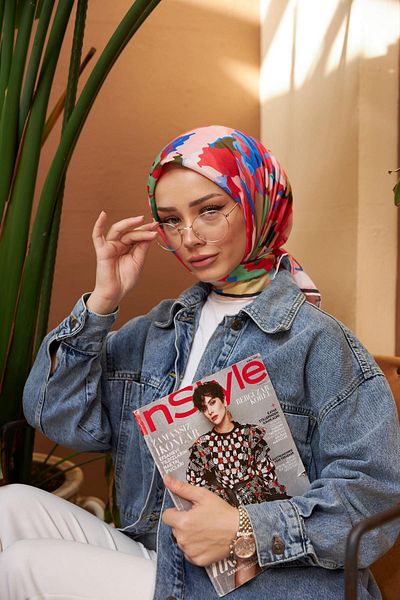 İpekhan Relax Rainbow Soft Scarf Pink Red 1154-10