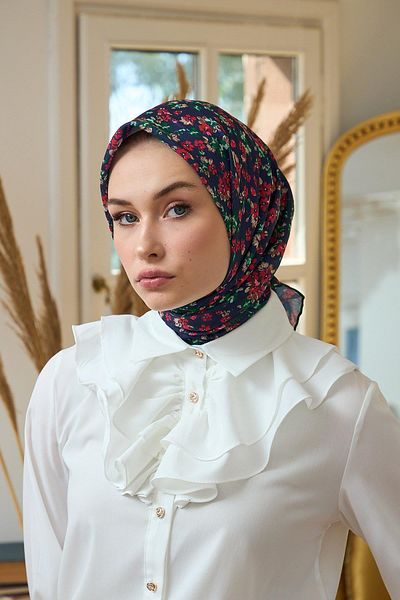 İpekhan Summer Sparkle Collection Μαλακό Κασκόλ Κόκκινο Ναυτικό Μπλε 1191-14