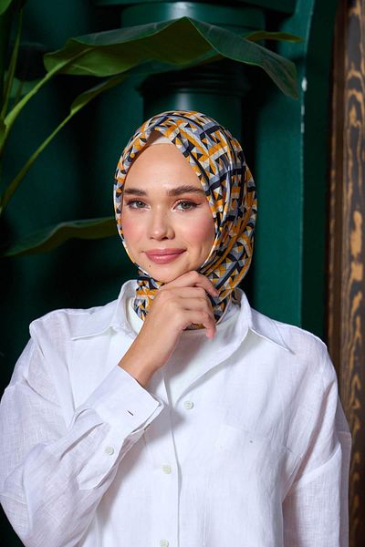 İpekhan Marrakech Συλλεκτικό Μαλακό Κασκόλ Saffron Black 1203-01
