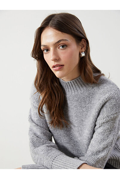 LC Waikiki Gray Half Turtleneck Women's Knitwear Sweater