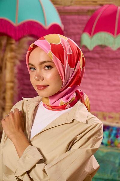 İpekhan Μαλακό κασκόλ Marrakech Collection Pink Cardinal 1198-12