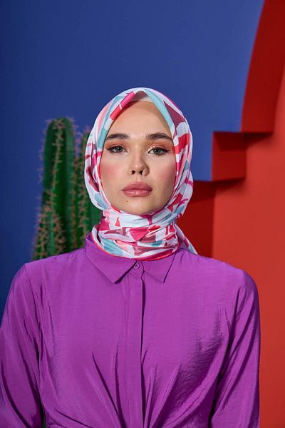 İpekhan Marrakech Koleksiyon Soft Eşarp Menekşe Kırmızı 1206-08