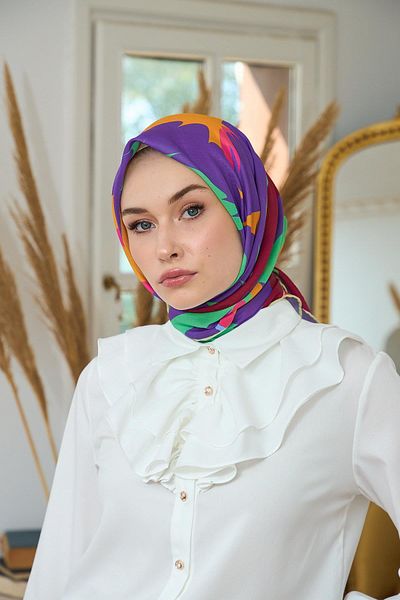 İpekhan Μωβ Claret Red Soft Scarf Summer Sparkle Collection - 1189-04