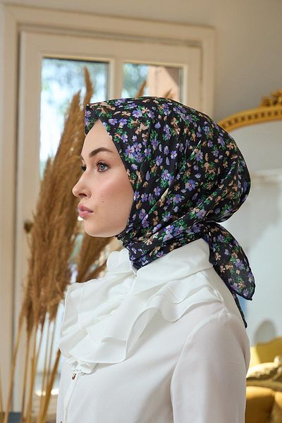 İpekhan Summer Sparkle Collection Μαλακό Κασκόλ Navy Blue Green 1191-09