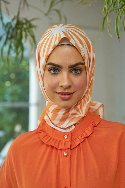 İpekhan Soft Scarf Orange Cream Summer Sparkle Collection - 1184-01
