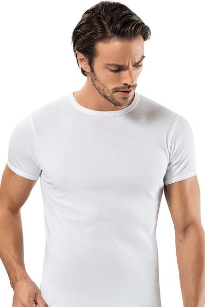 ERDEM İÇ GİYİM Erdem White Ribbed Closed Collar T-shirt 1197