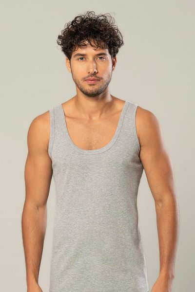ERDEM İÇ GİYİM Erdem Gray Ribbed Undershirt 1110
