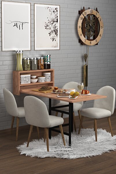 DEKORFİM DF01106AC Duvara Monte Pratik Katlanır Kırma Mutfak ve Yemek Masası