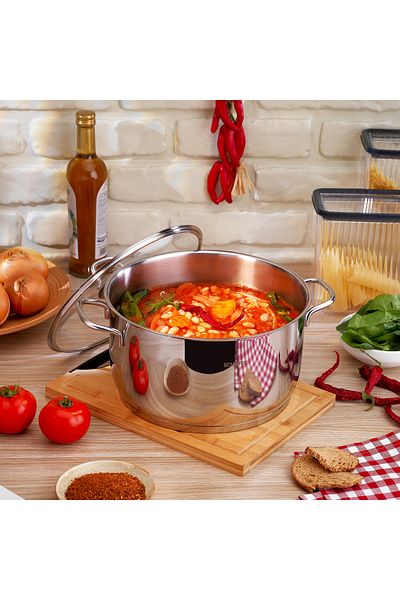 Schafer Held Steel Deep Pot 26 Cm-2 Pieces-Inox