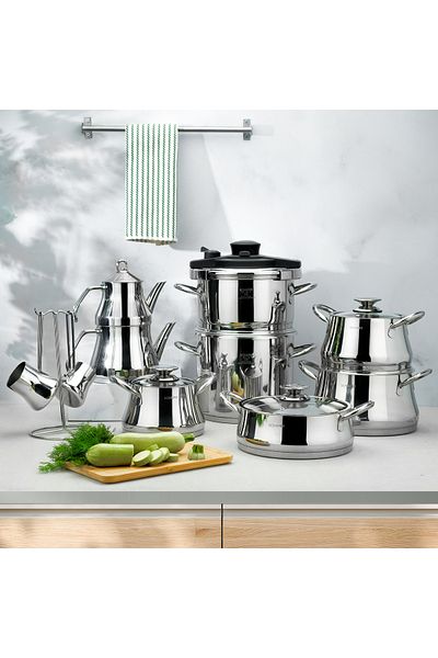 Schafer 18 Piece Caldron Steel Dowry Set - Inox
