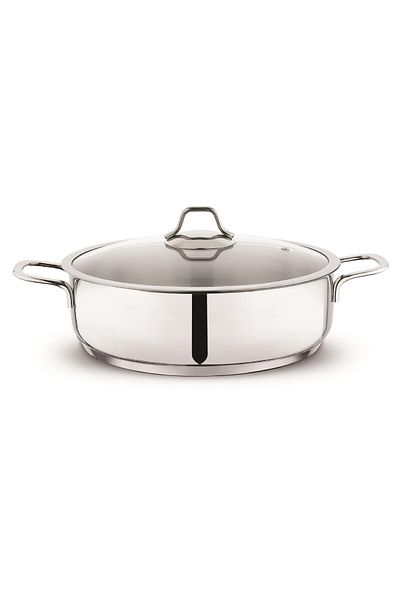 Schafer Held Steel Oblate Pot 24 Cm-2 Pieces-Inox