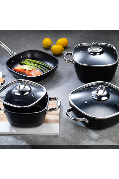 Schafer Gastronomie Master Tencere Seti 7 Parça-Siyah