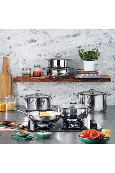 Schafer Held Steel Deep Pot-20 Cm-2 Pcs.-inox
