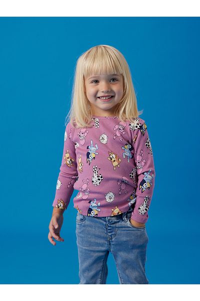 name ıt Nmfnina Bluey Ls Top - Sky Fabric