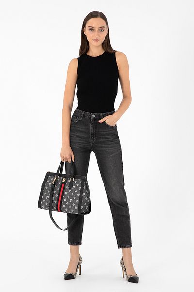 Pierre Cardin Geantă de umăr pentru femei din denim negru - 05PO24K1980