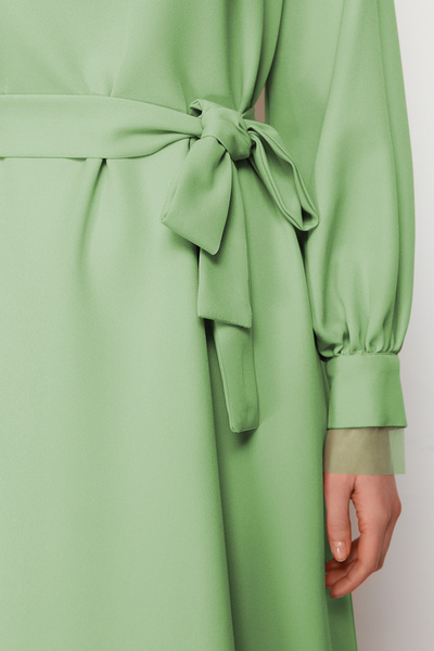 Trendyol Modest Khaki Stand Collar Sash Detail Woven Dress Tctss24Eb00174