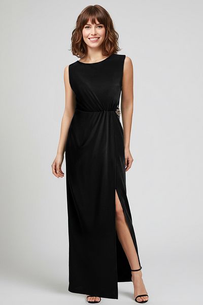 Trendyol Collection Μαύρο Εφαρμοσμένο Μακρύ Κομψό Βραδινό Φόρεμα Νυχτερινής Αποφοίτησης χωρίς επένδυση TPRSS25AE00018