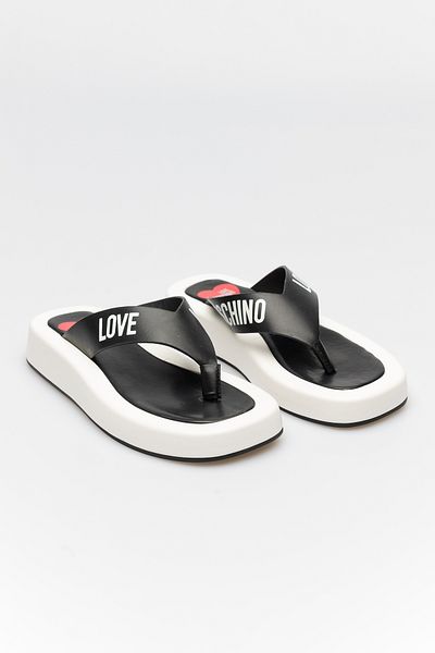 Love Moschino SABOTD.ROW30 Nappa Bianco+Nero Bunte Schuhe