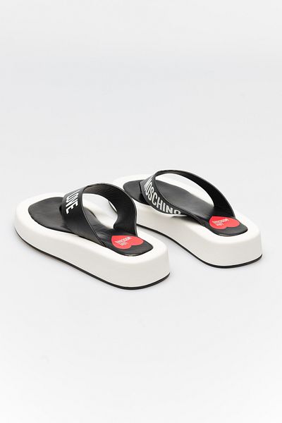 Love Moschino SABOTD.ROW30 Nappa Bianco+Nero Bunte Schuhe