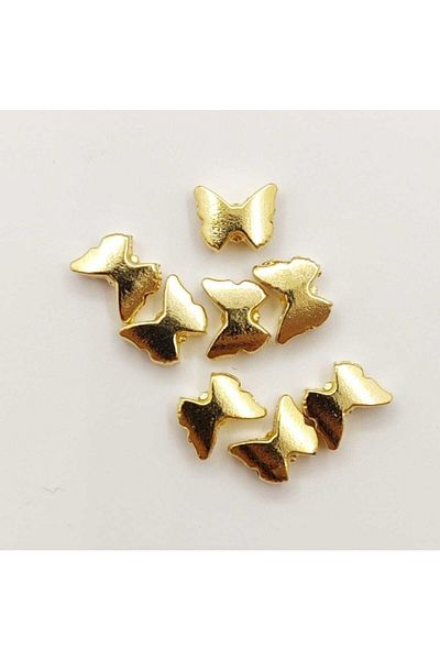 yiğit aksesuar Butterfly Model Bracelet Necklace Anklet Spacer Gold Plated 10 Pieces Jewelry Supplies