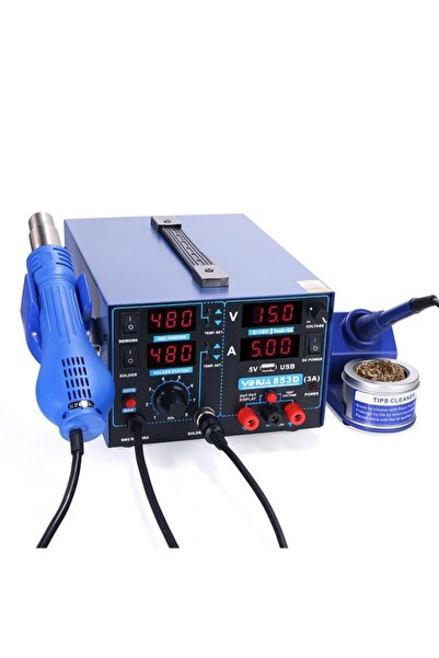 Wellhise Yıhua 853d 15v 3a Usb Güç Kaynaklı Sıcak Hava Üflemeli Havya Istasyonu