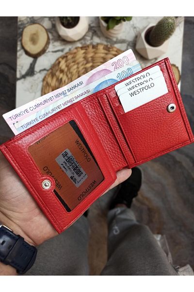 Westpolo Genuine Leather Unisex Wallet Card Holder with Coin Compartment